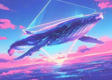 synthwave whale