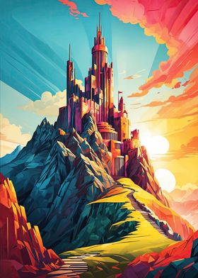 Sunlit castle art