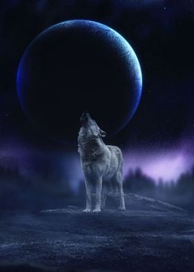 Howling Wolf Nordic Lights