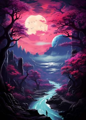 Fantasy River Landscape