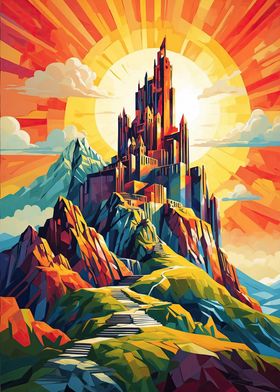 Geometric Sunrise Castle