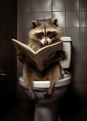 Raccoon Toilet Newspaper