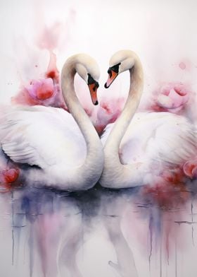 Two Swans Love