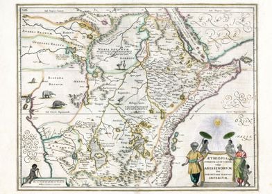 Antique Map of Ethiopia