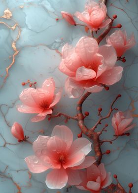 Pink Magnolias Marble
