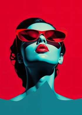 Woman Red glasses