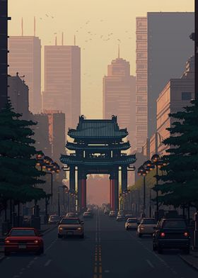 Beijing city Pixel Art
