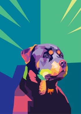 Rotwiller dog wpap pop art