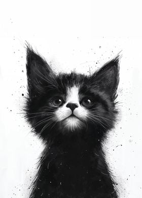 Ink Splatter Kitten