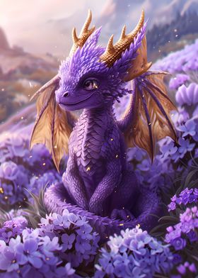 Cute purple dragon