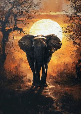 Sunrise Elephant Majesty