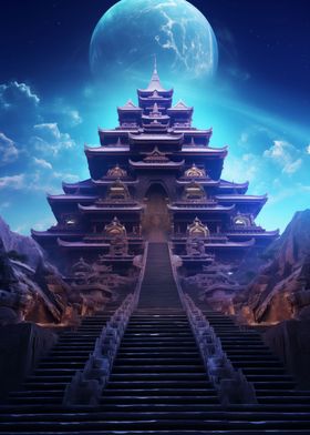 Abstract Japanese Temple
