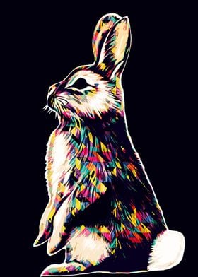 Rabbit pop art 