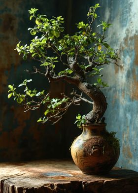 Bonsai tree still life
