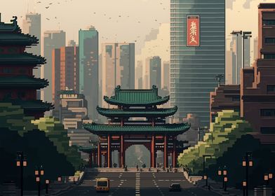 Beijing City Pixel Art