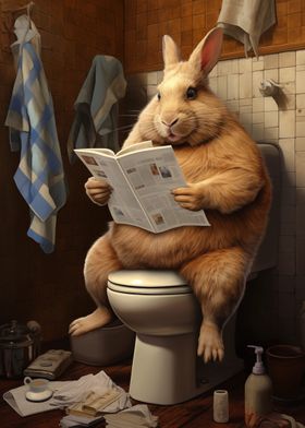 Fat Bunny Toilet Newspaper