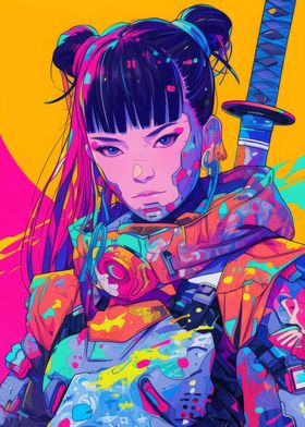 Samurai Cyberpunk Girl