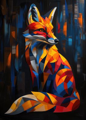 Textured Fox Poster