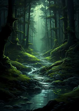 Stream Through the Woods