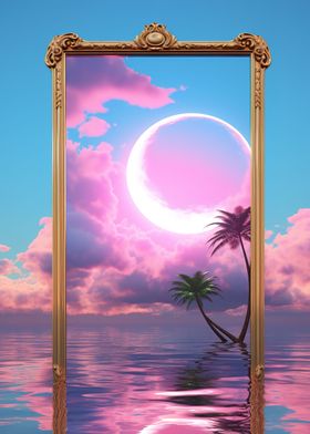 Neon Vaporwave mirror