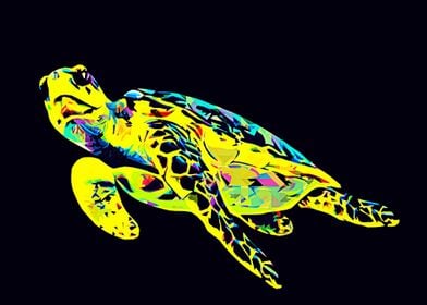 Turtle pop art 