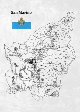 Handdrawn San Marino Map