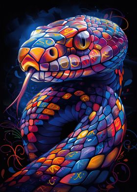 Colorful Cobra Snake