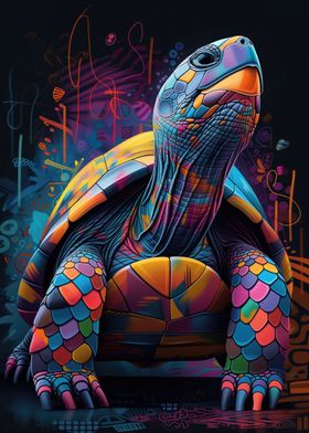 Colorful Turtle Poster