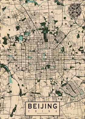 Beijing City Map Vintage