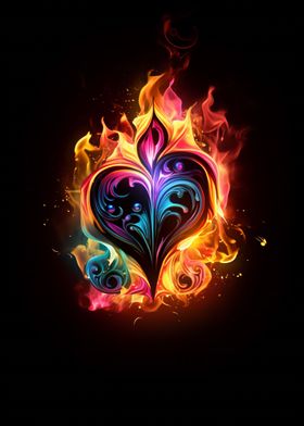 Burning Abstract Heart