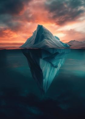 Twilight Iceberg Reflectio