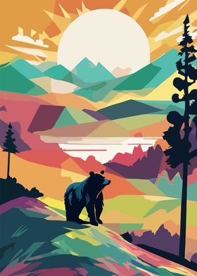 Bear and Mountain