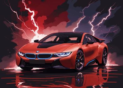 BMW i8 Red Brave