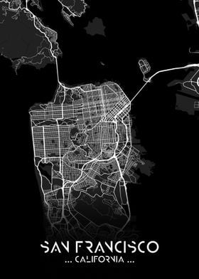 San Francisco City Map Art