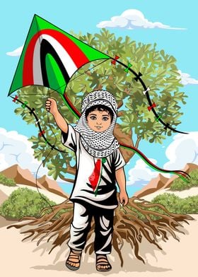 Palestine Child with Kite