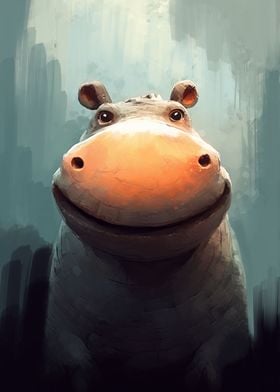 Cute Hippo Illustration