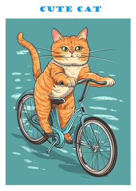 cat Riding a Bicycle