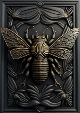 Bee Gold Relief Deco