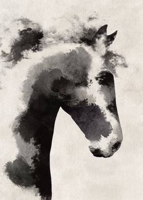 Abstract Horse Watercolor