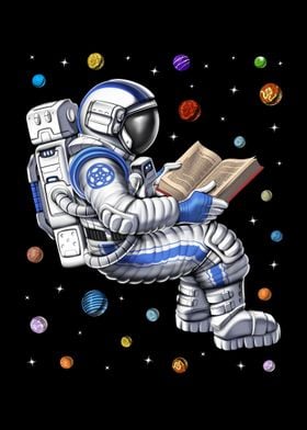 Astronaut Reading Book