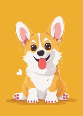 Cute Corgi Illustration