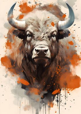 Bison Animal Painting