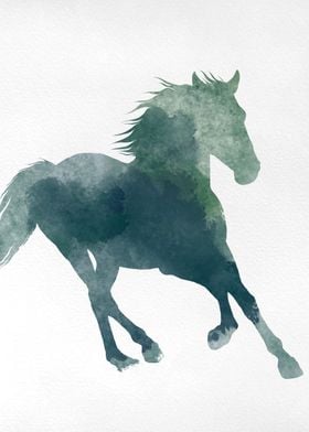 Abstract Horse Watercolor