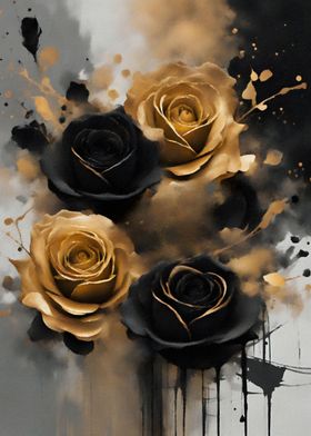 Black and Golden Roses