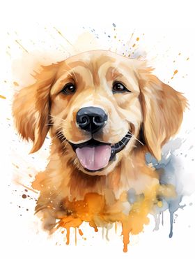 Golden Retriever Dog Art