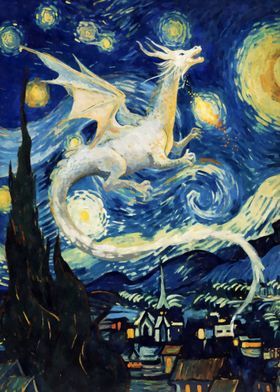 White Dragon Starry Night