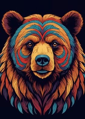 Colorful Bear Illustration