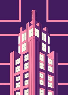 Pink Neon Skyscrapers