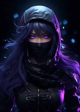 Purple Eyed Hacker Girl