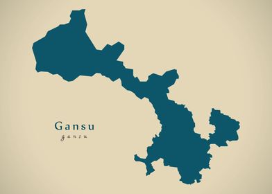 Gansu China map